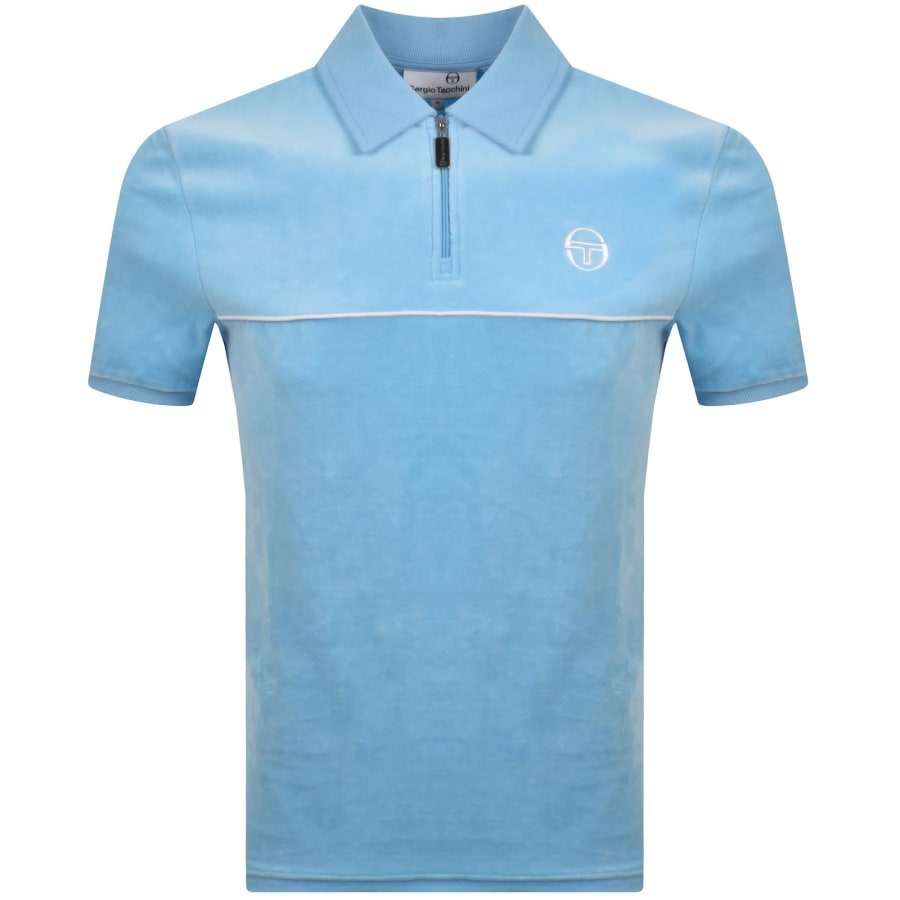 Sergio Tacchini Cardona Velour Polo Blue | Mainline Menswear us